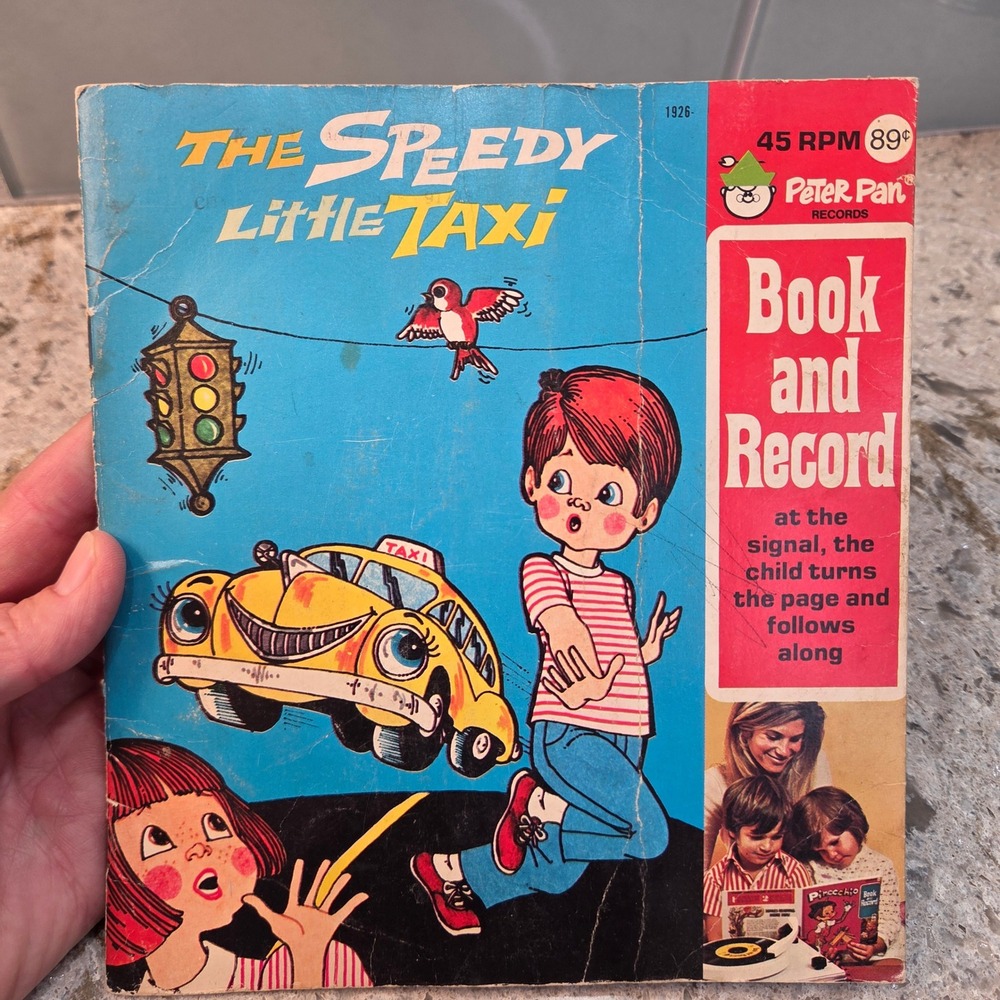 Peter Pan Records The Speedy Little Taxi Book and 45 RPM Record Set 1926 Vintage